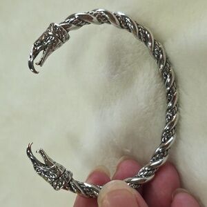 Double Headed Eagle Cuff Bracelet Norwegian Celtic